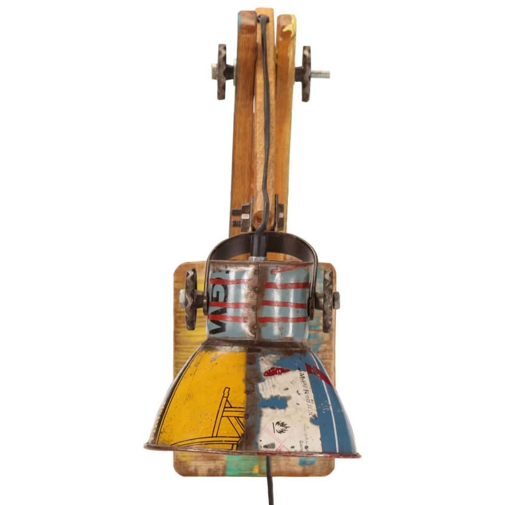Vägglampa industriell stil flerfärgad rund E27