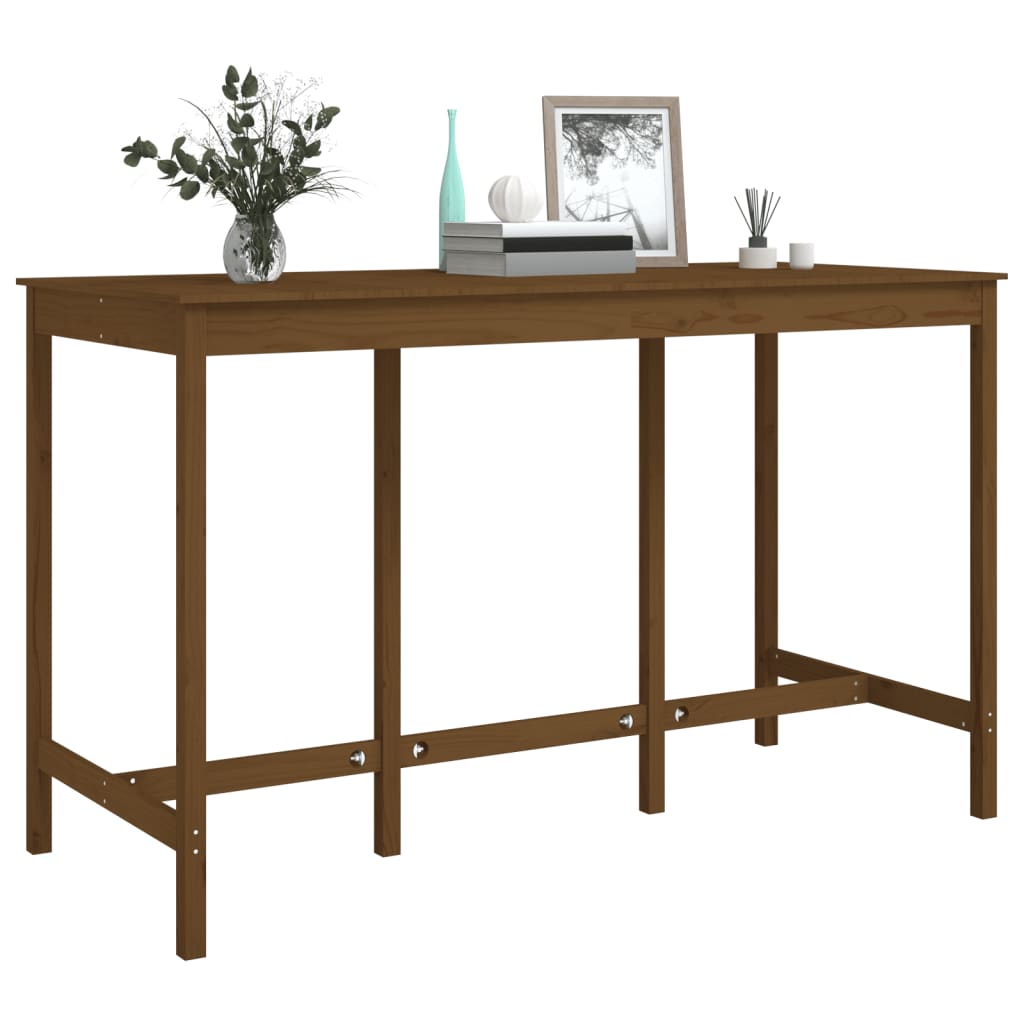 Barbord honungsbrun 180x80x110 cm massivt furuträ