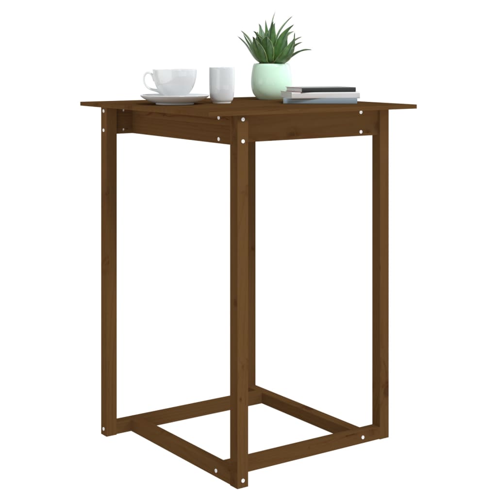 Barbord honungsbrun 80x80x110 cm massivt furuträ