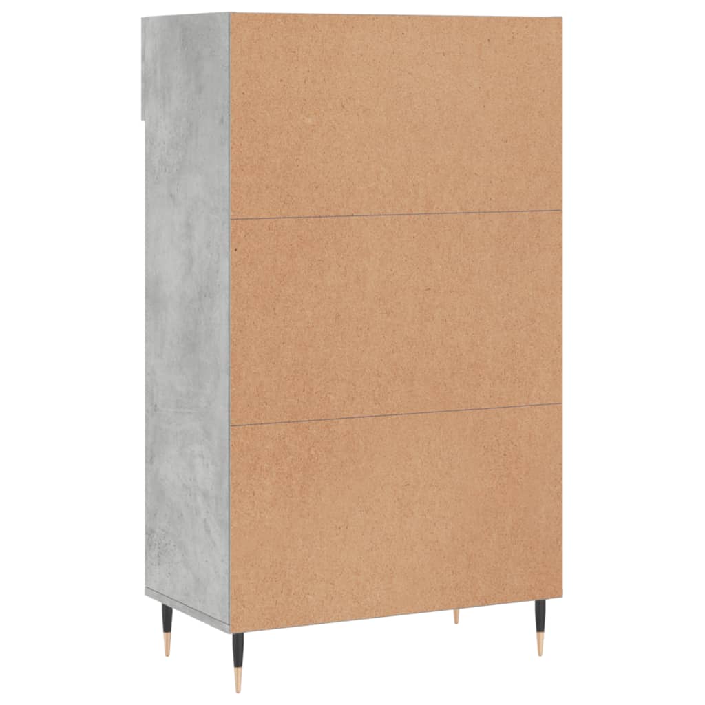 Skohylla betonggrå 60x35x105 cm konstruerat trä