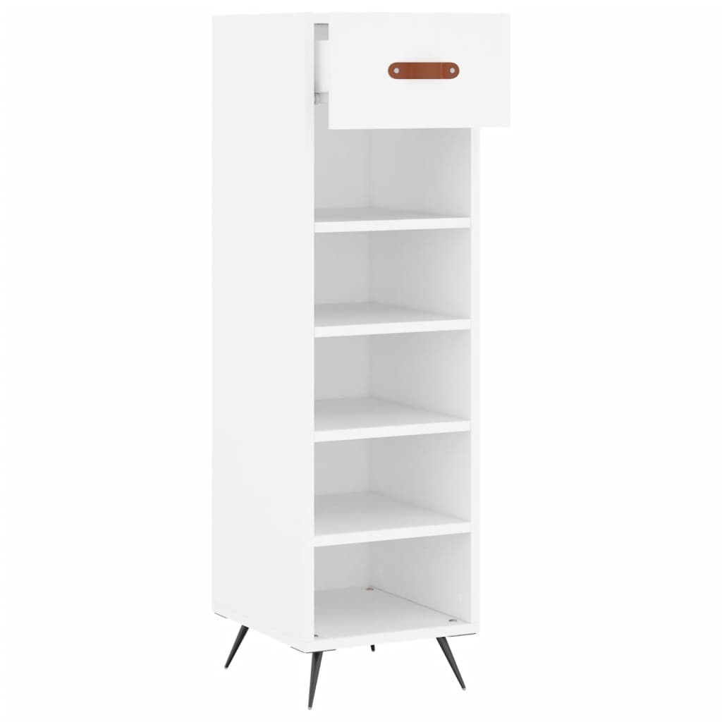 Skohylla vit 30x35x105 cm konstruerat trä