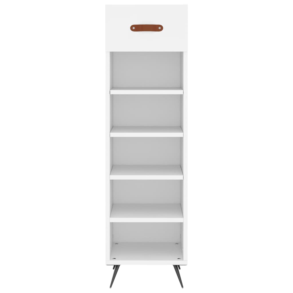 Skohylla vit 30x35x105 cm konstruerat trä