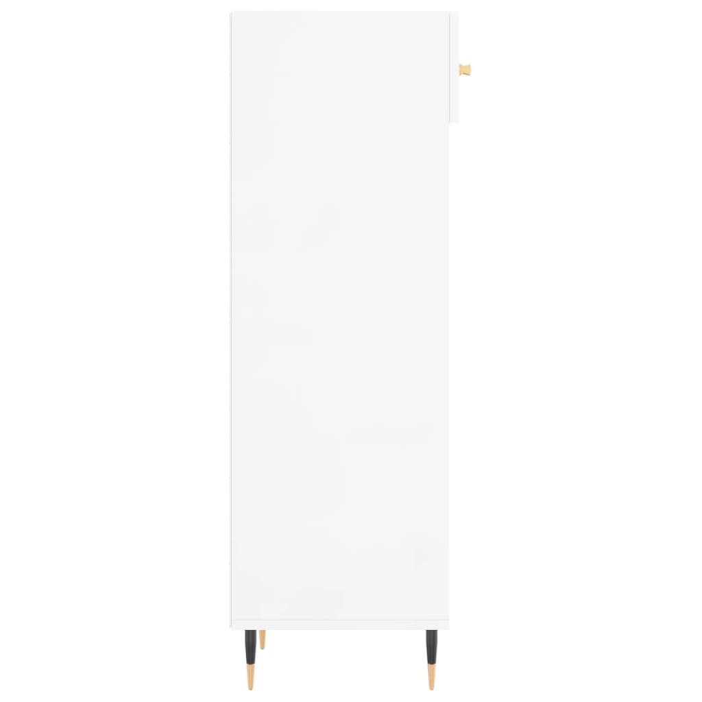 Skoskåp vit högglans 30x35x105 cm konstruerat trä