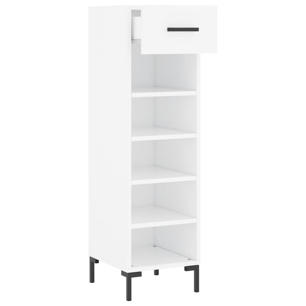 Skohylla vit 30x35x105 cm konstruerat trä