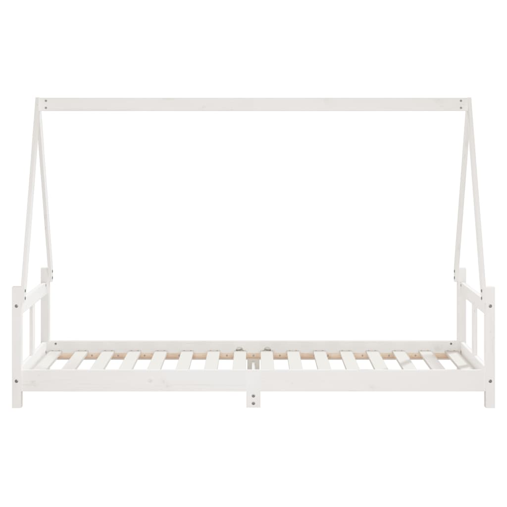 Sängram för barnsäng vit 80x200 cm massiv furu