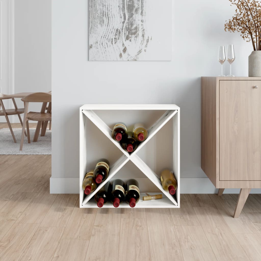 Vinskåp vit 62x25x62 cm massiv furu