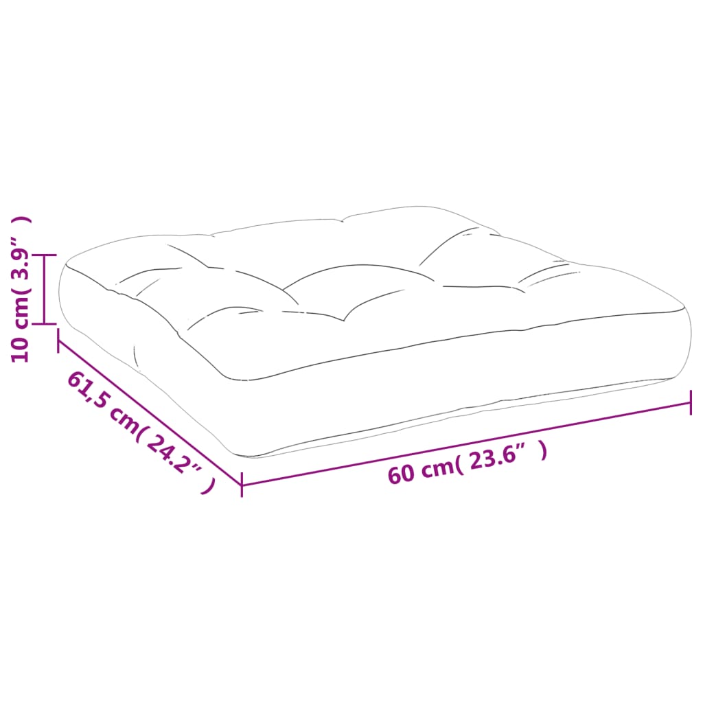 Dyna för pallsoffa flerfärgad 60x61,5x10 cm Oxford-tyg