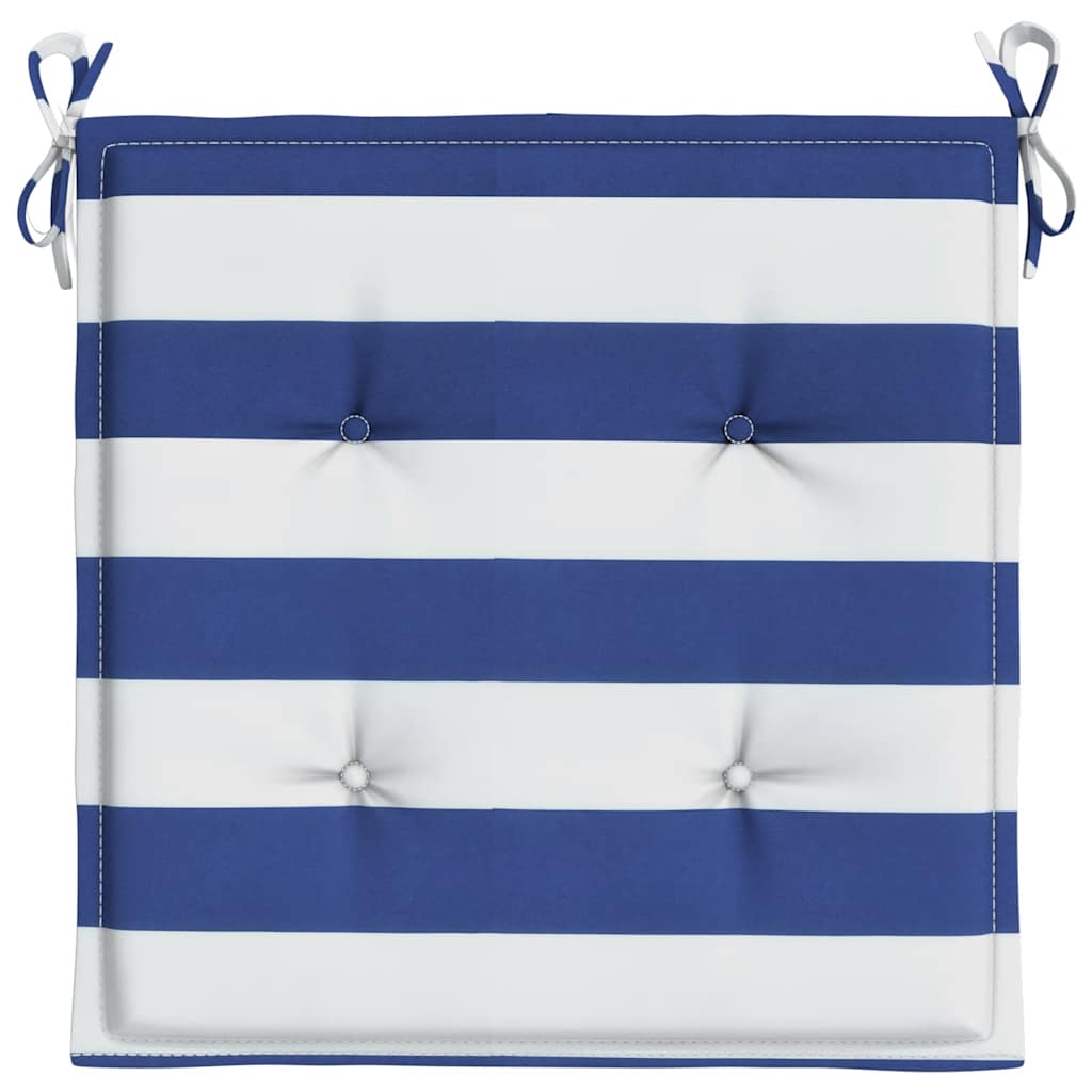 Stolsdynor 2 st blå&vit randig 40x40x4 cm tyg