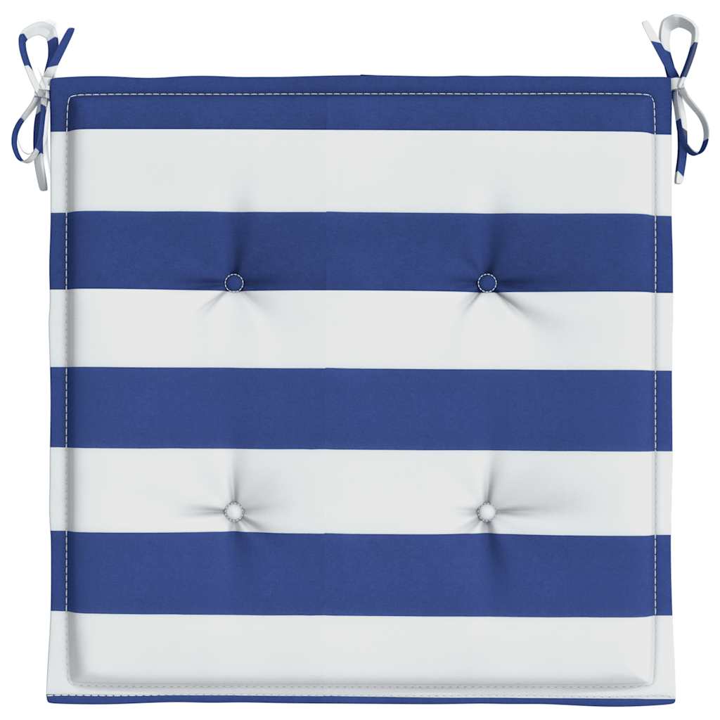 Stolsdynor 2 st blå&vit randig 50x50x3 cm tyg