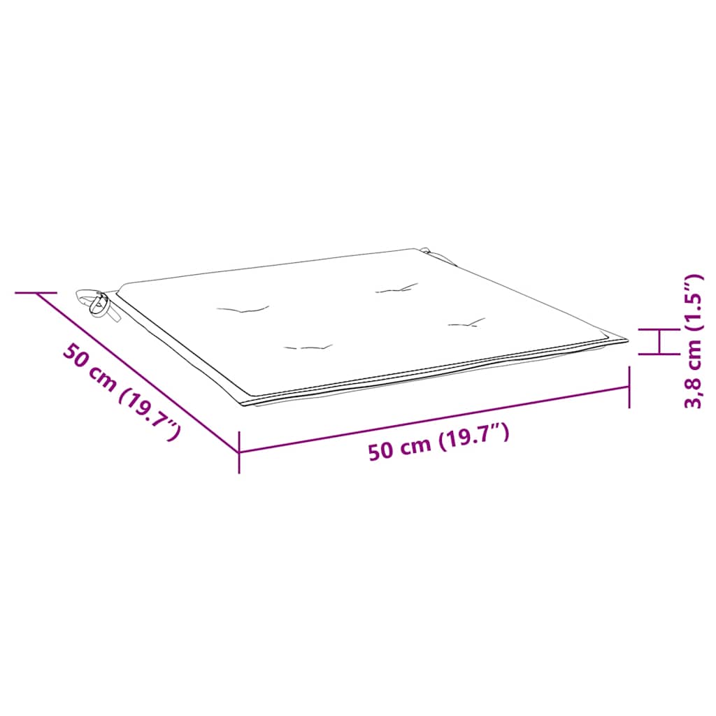Stolsdynor 2 st blå&vit randig 50x50x3 cm tyg