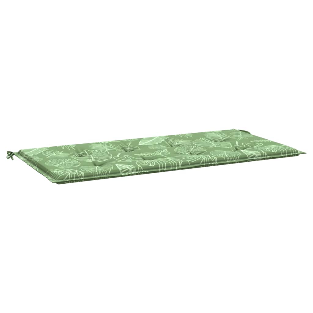 Bänkdyna för trädgården bladmönster 100x50x3 cm oxfordtyg