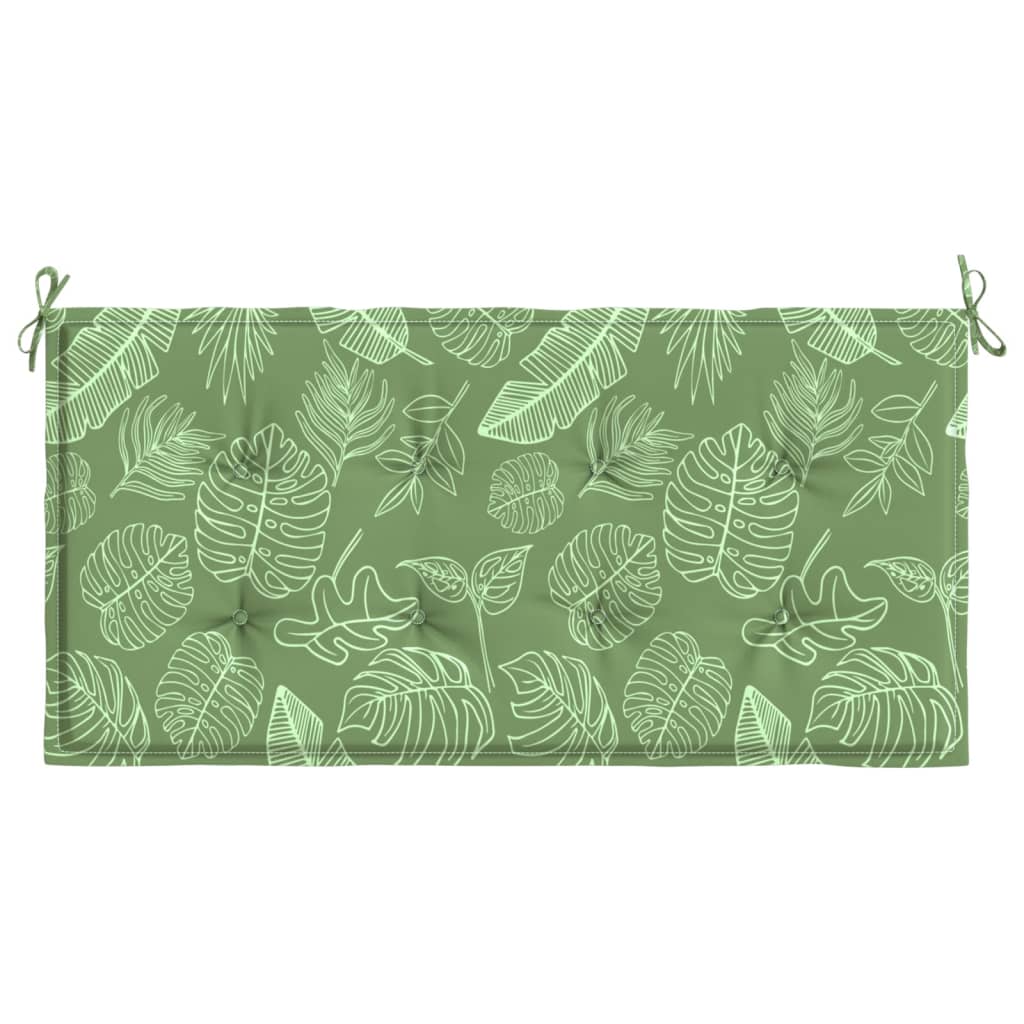 Bänkdyna för trädgården bladmönster 100x50x3 cm oxfordtyg
