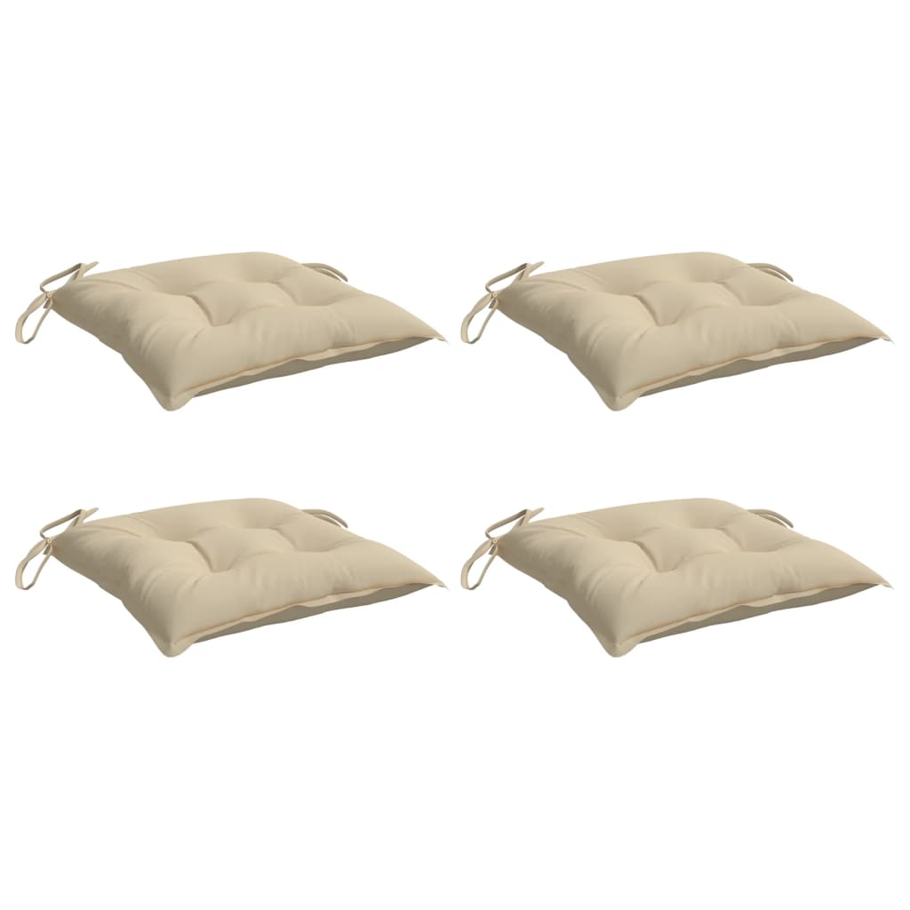 Stolsdynor 4 st beige 40x40x7 cm oxfordtyg