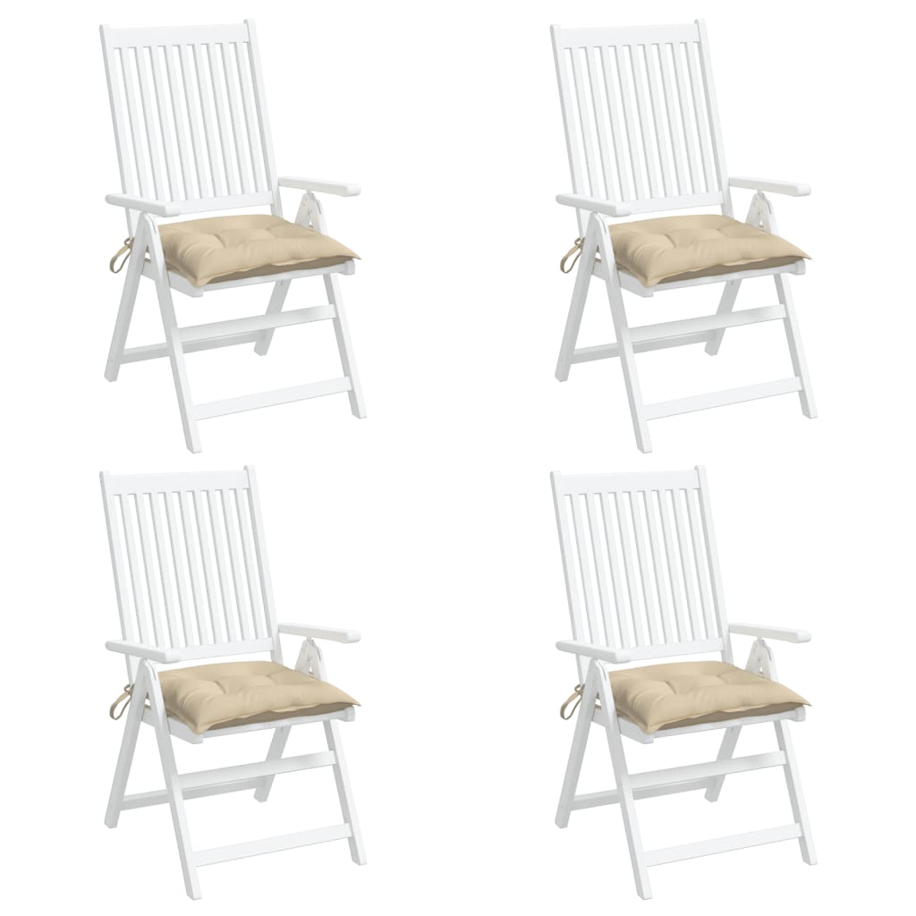 Stolsdynor 4 st beige 40x40x7 cm oxfordtyg