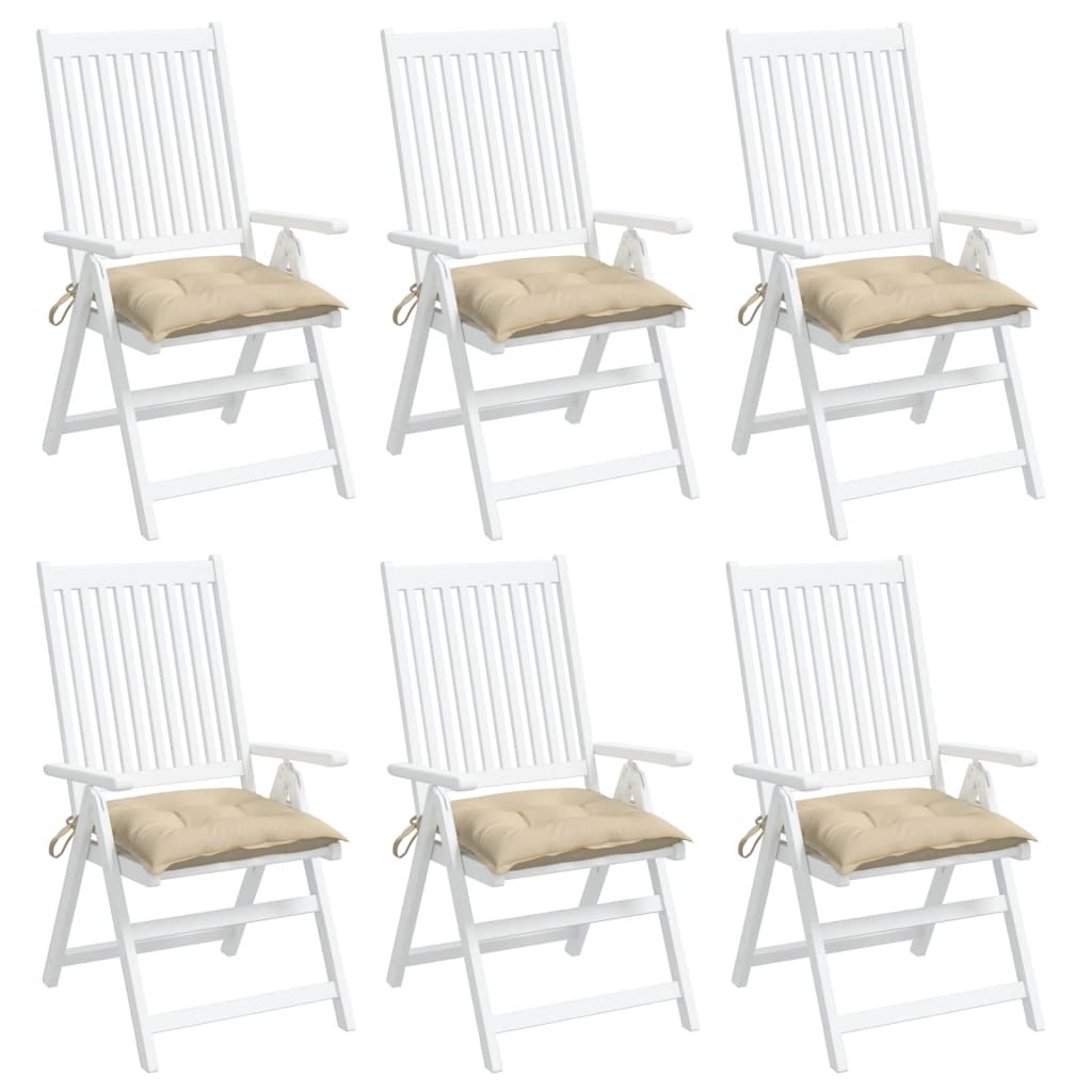 Stolsdynor 6 st beige 40x40x7 cm oxfordtyg