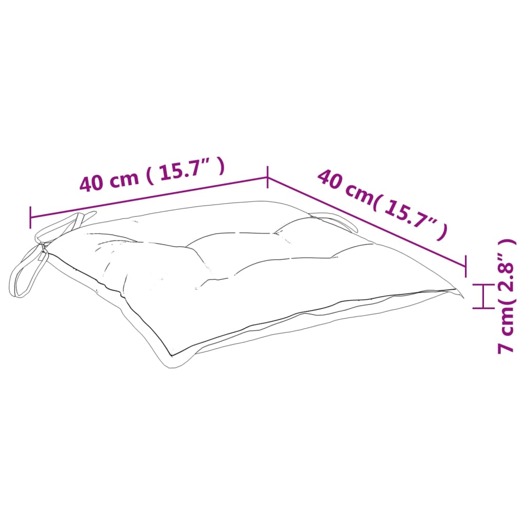 Stolsdynor 2 st turkos 40x40x7 cm tyg