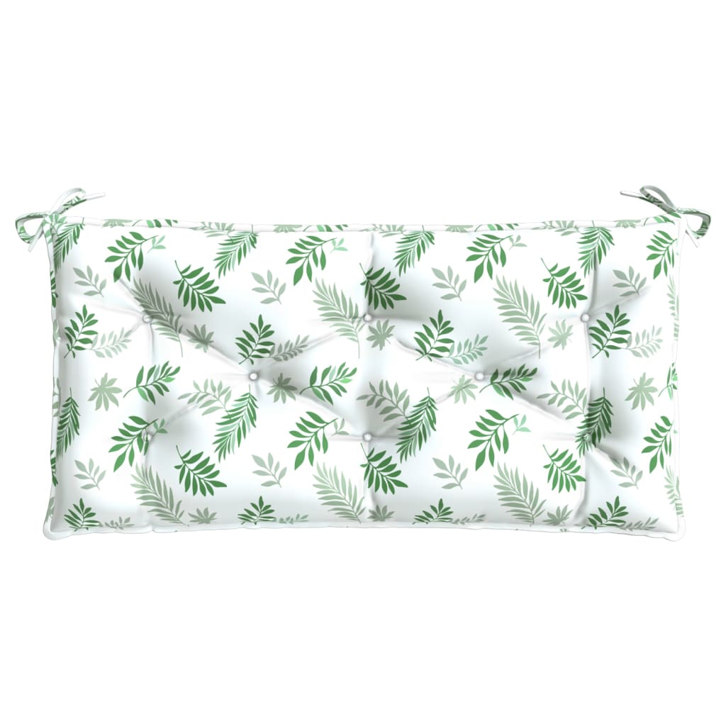 Bänkdyna för trädgården bladmönster 100x50x7 cm oxfordtyg