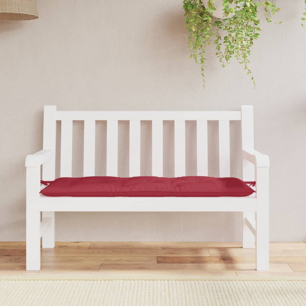 Bänkdyna för trädgården vinröd 120x50x7 cm oxfordtyg