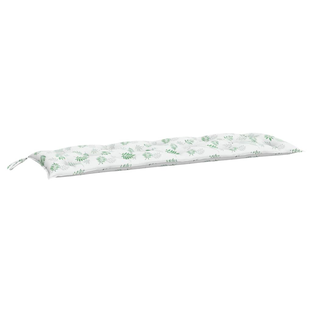 Bänkdyna för trädgården bladmönster 150x50x7 cm oxfordtyg