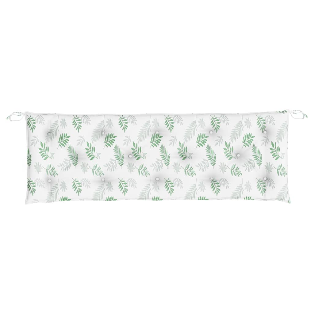 Bänkdyna för trädgården bladmönster 150x50x7 cm oxfordtyg