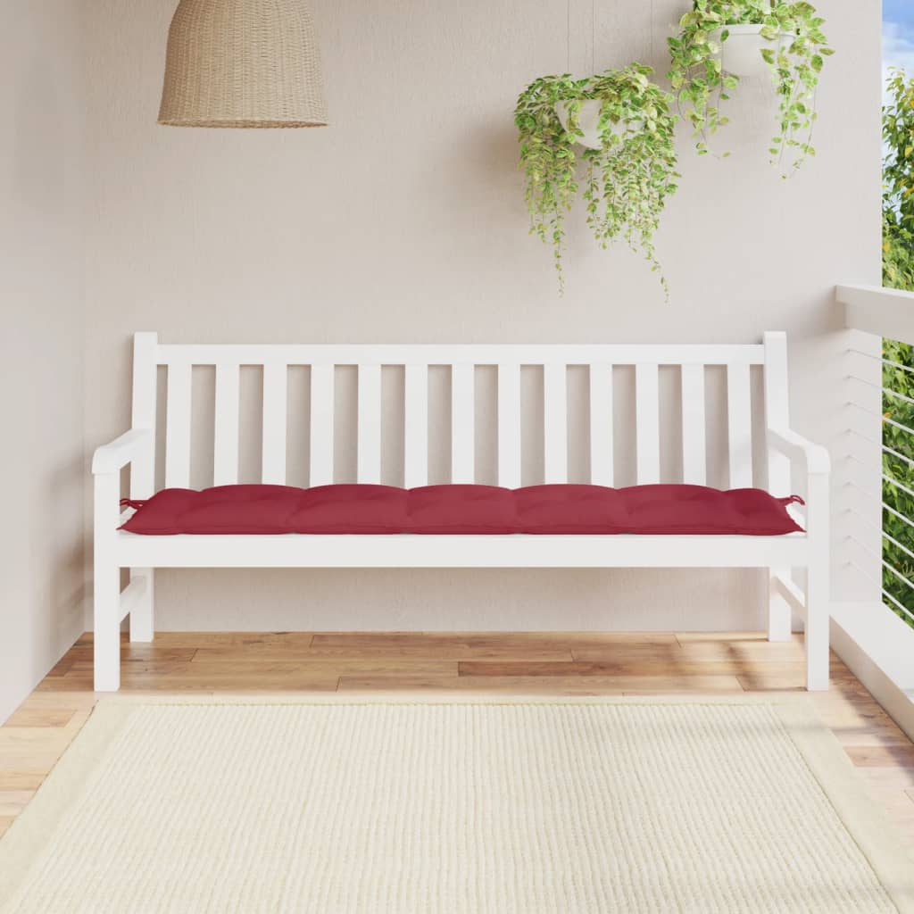 Bänkdyna för trädgården vinröd 180x50x7 cm oxfordtyg
