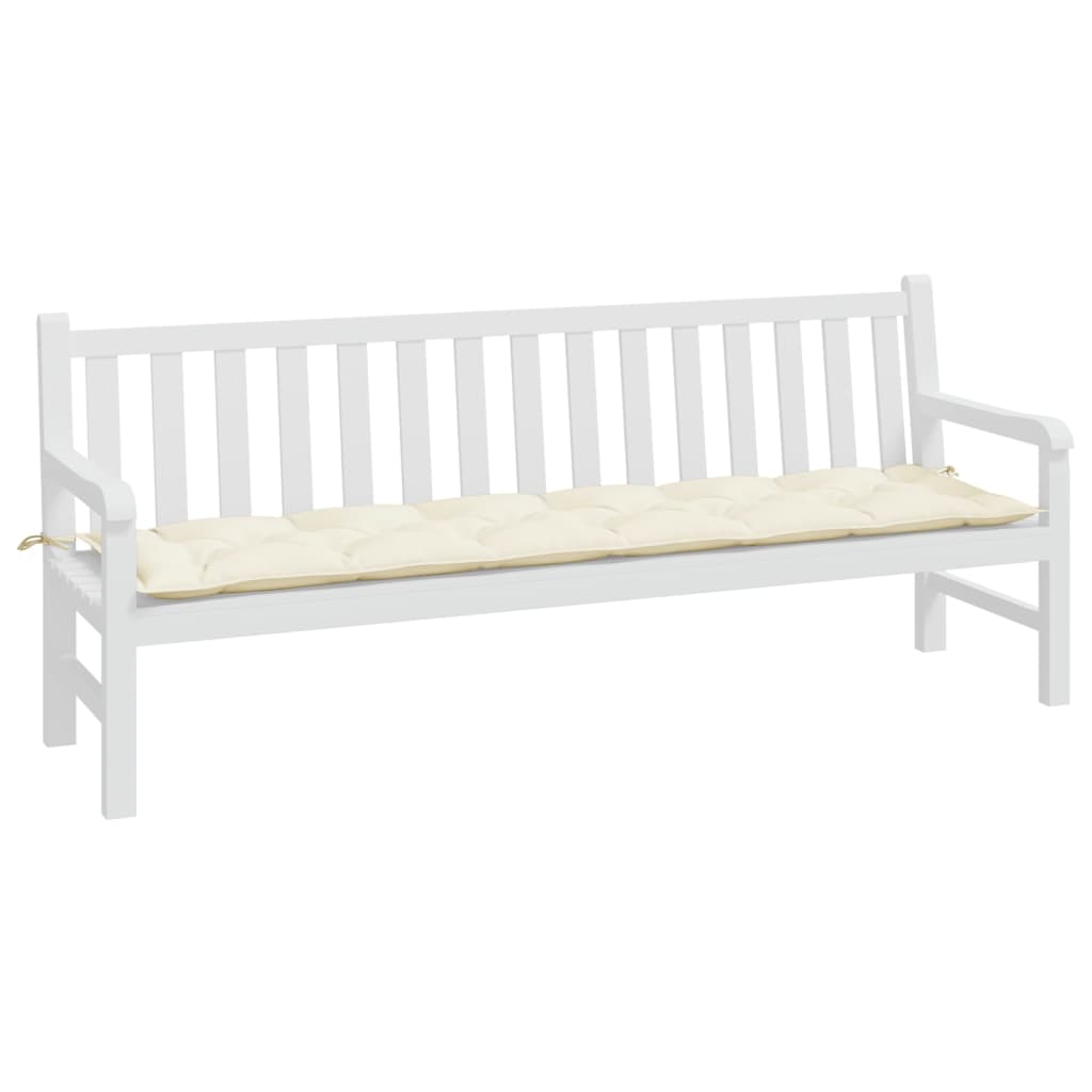 Bänkdyna för trädgården gräddvit 200x50x7 cm oxfordtyg