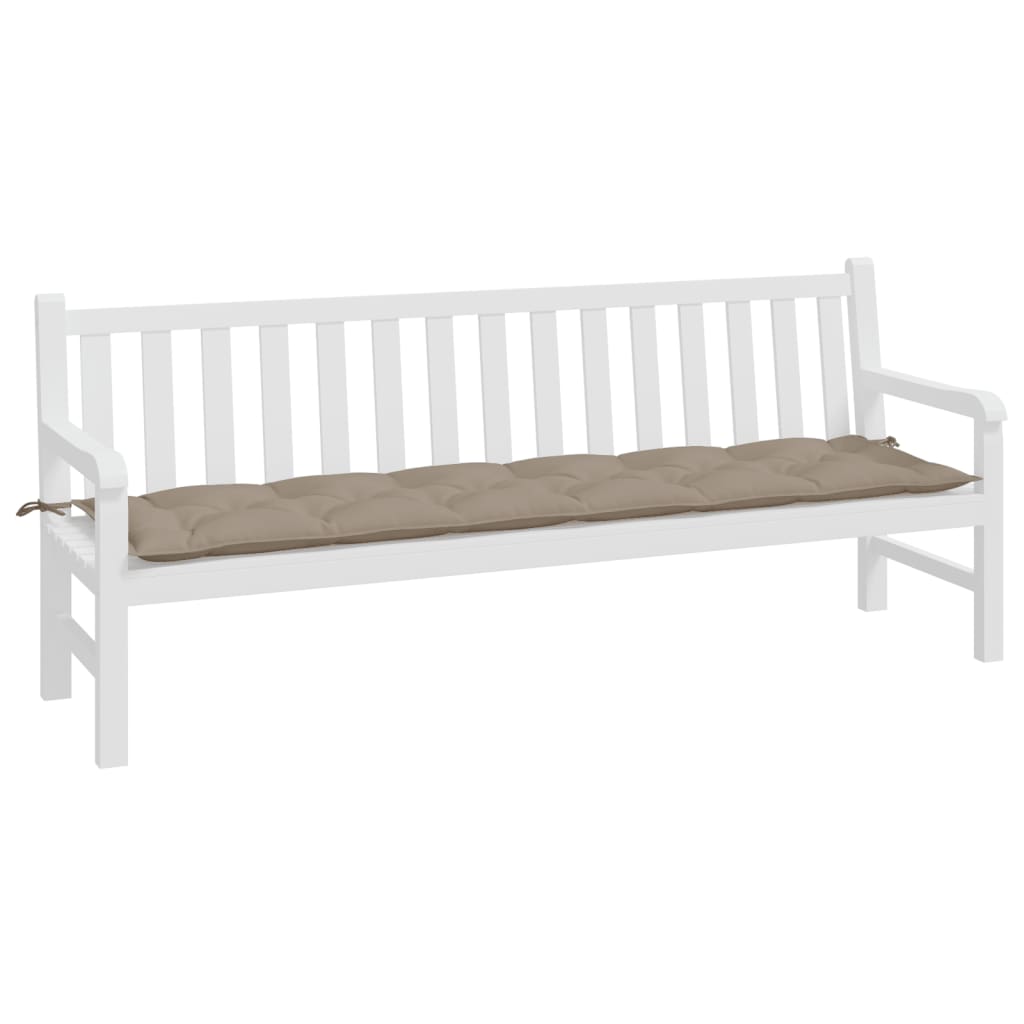 Bänkdyna för trädgården taupe 200x50x7 cm oxfordtyg