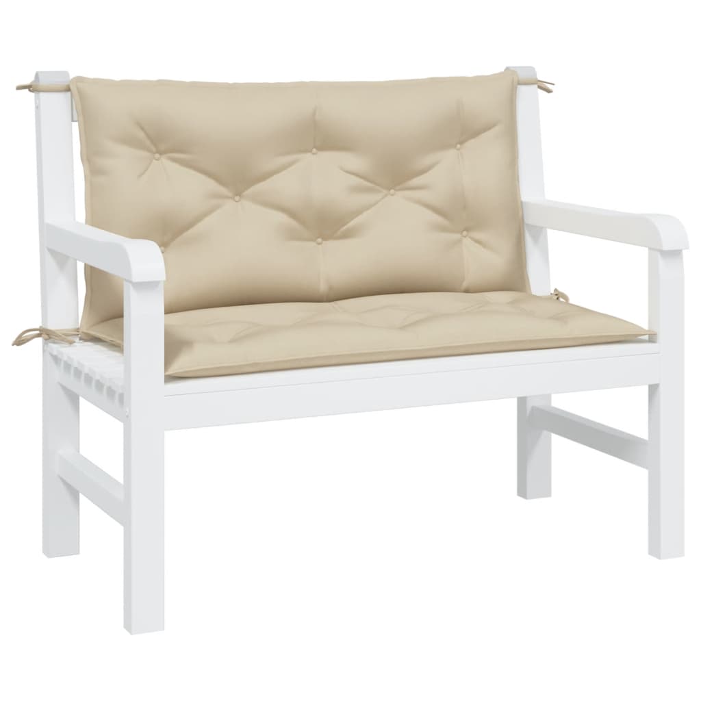 Bänkdynor för trädgården 2st beige 100x50x7cm oxfordtyg