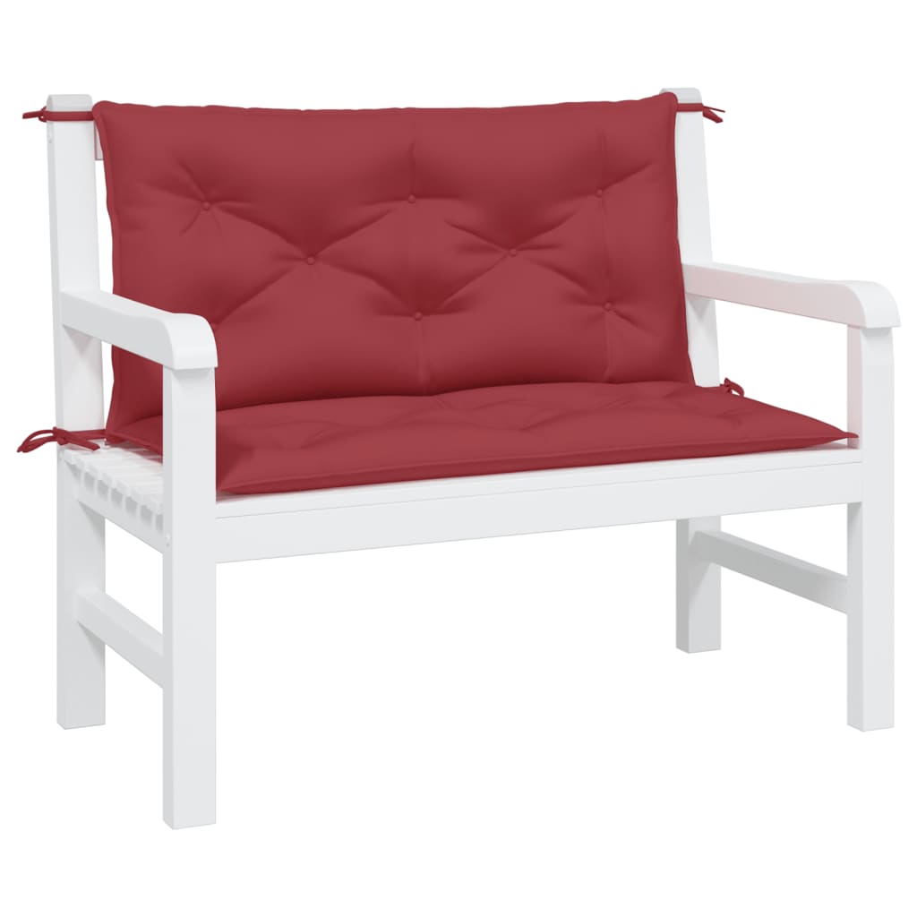 Bänkdynor för trädgården 2st vinröd 100x50x7cm oxfordtyg