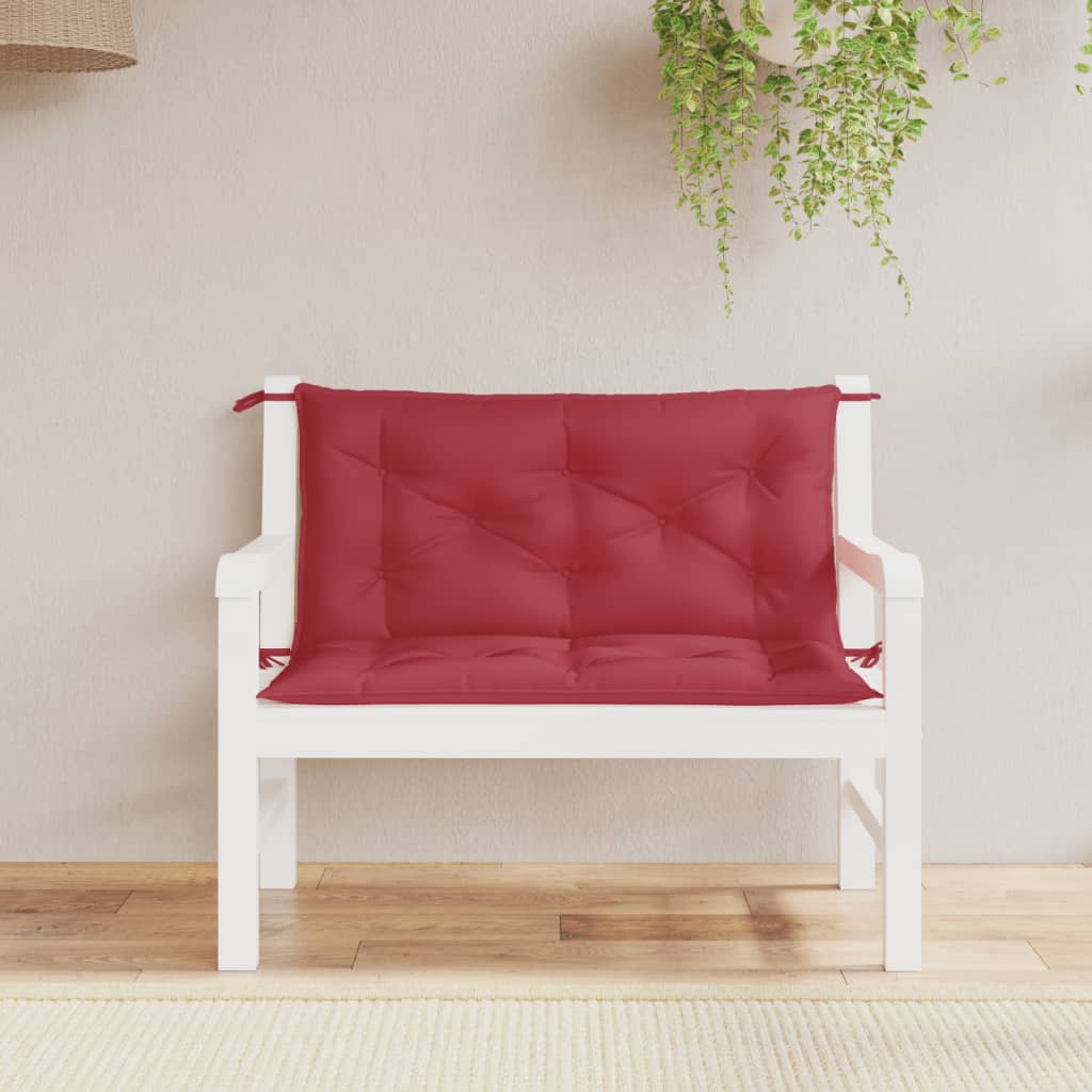 Bänkdynor för trädgården 2st vinröd 100x50x7cm oxfordtyg