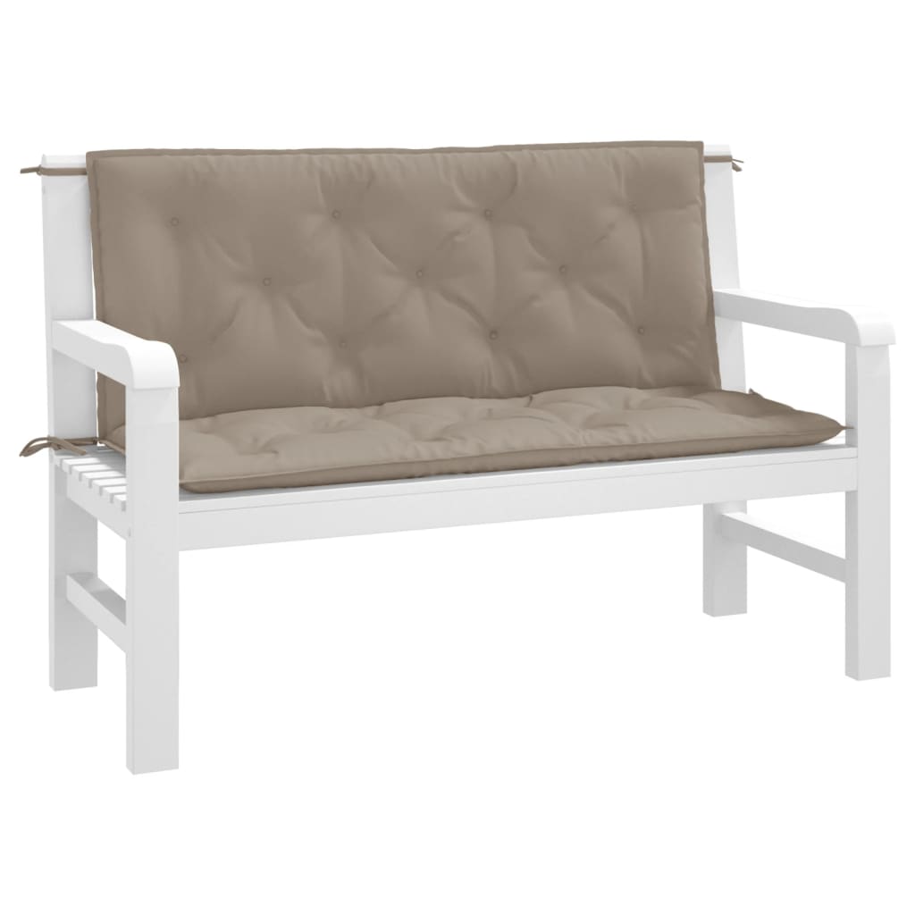 Bänkdynor för trädgården 2st Taupe 120x50x7cm oxfordtyg