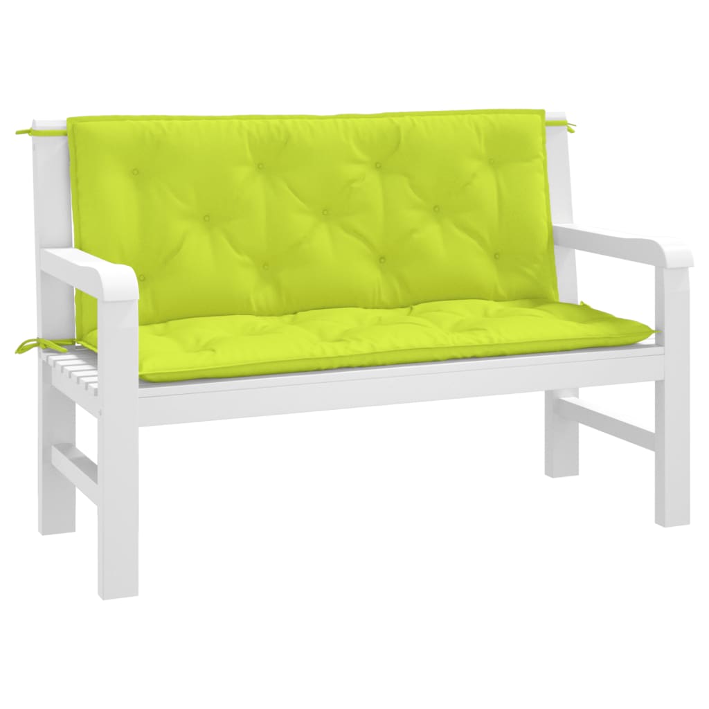 Bänkdynor för trädgården 2st ljusgrön 120x50x7cm oxfordtyg