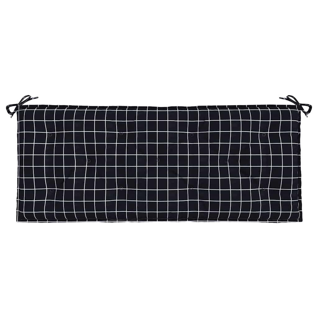 Bänkdynor 2st svartrutig 120x50x7 cm tyg