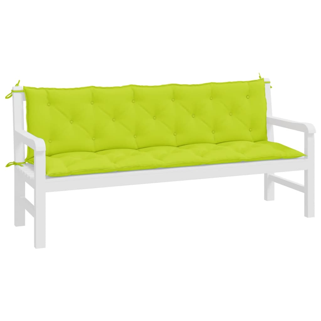 Bänkdynor för trädgården 2st ljusgrön 180x50x7cm oxfordtyg