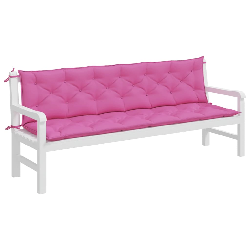 Bänkdynor 2 st rosa 200x50x7 cm tyg