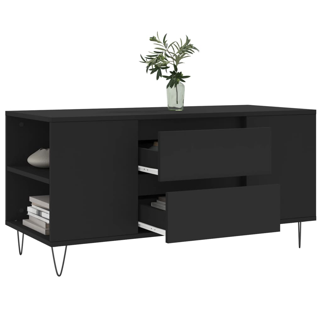 Soffbord svart 102x44,5x50 cm konstruerat trä