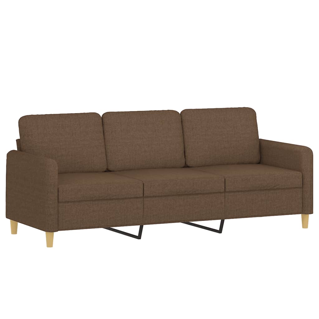 3-sitssoffa brun 180 cm tyg
