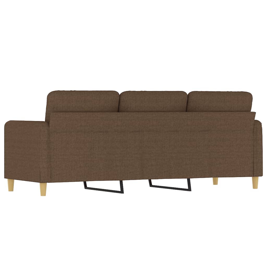 3-sitssoffa brun 180 cm tyg