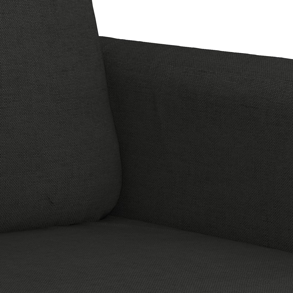 3-sitssoffa svart 180 cm tyg
