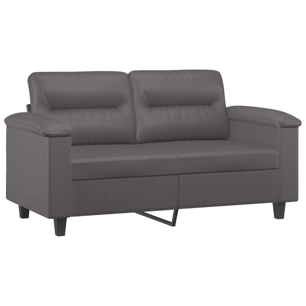 2-sitssoffa grå 120 cm konstläder