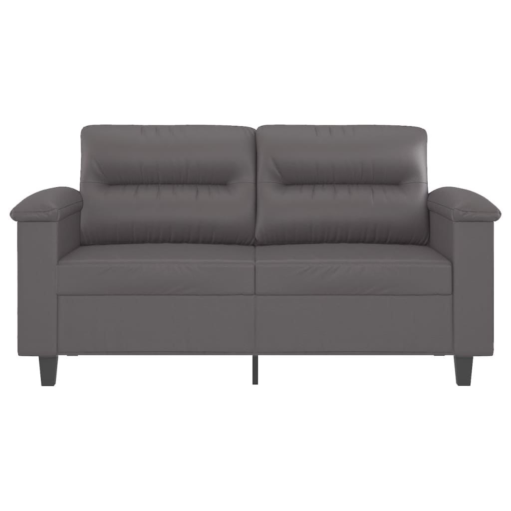 2-sitssoffa grå 120 cm konstläder