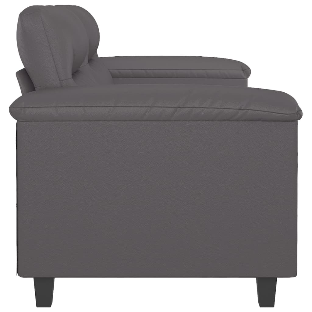 2-sitssoffa grå 120 cm konstläder