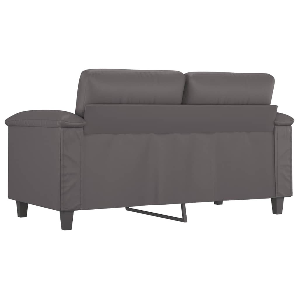 2-sitssoffa grå 120 cm konstläder