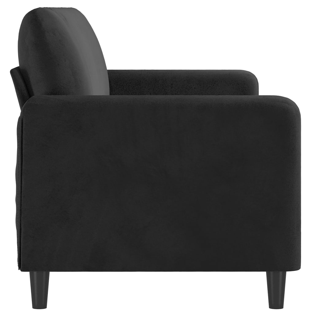 3-sitssoffa svart 180 cm sammet
