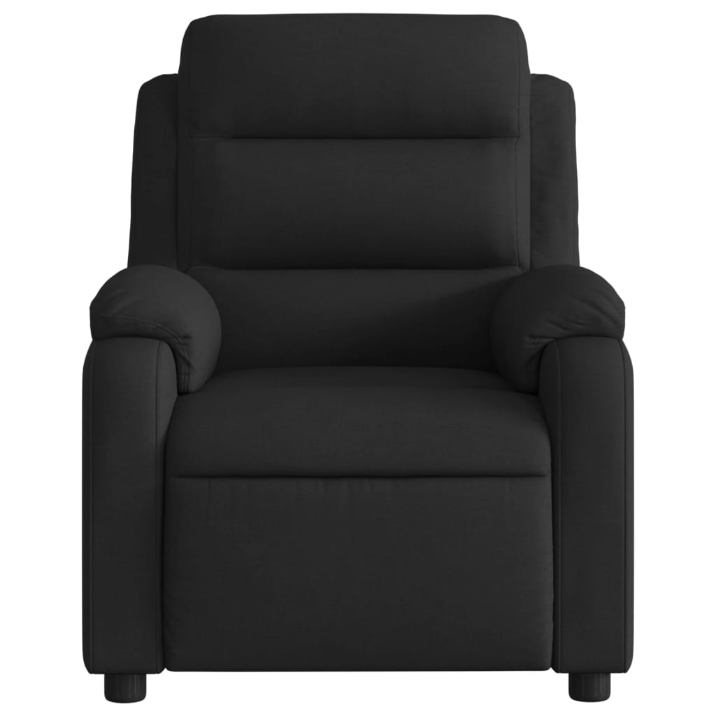 Elektrisk massagefåtölj med uppresningshjälp svart tyg