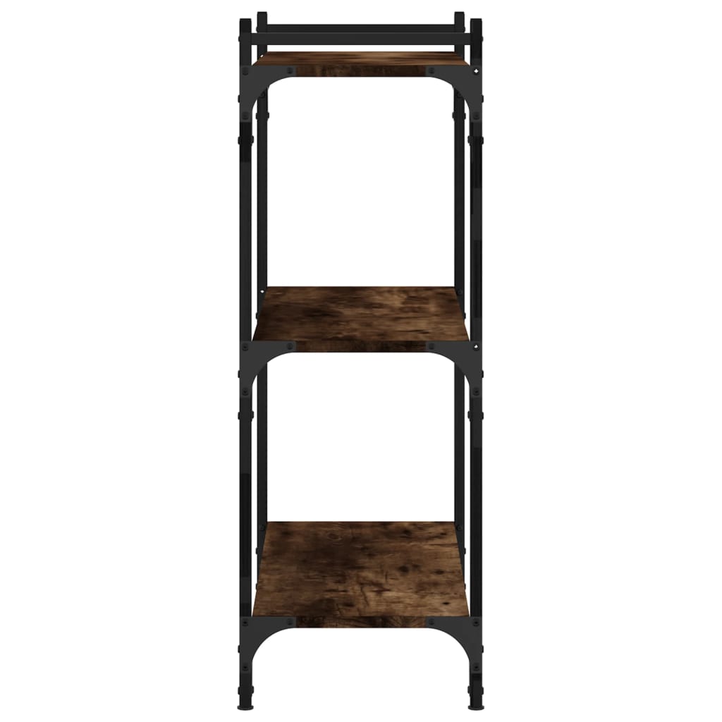 Bokhylla 3 hyllplan rökfärgad ek 80x30x86 cm konstruerat trä
