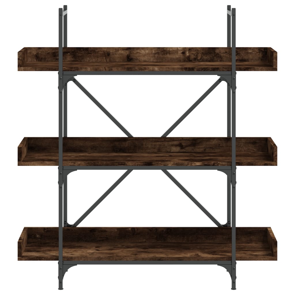 Bokhylla 3 hyllplan rökfärgad ek 100x33x108,5cm konstruerat trä