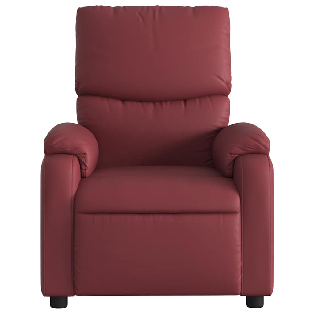 Massagefåtölj vinröd konstläder