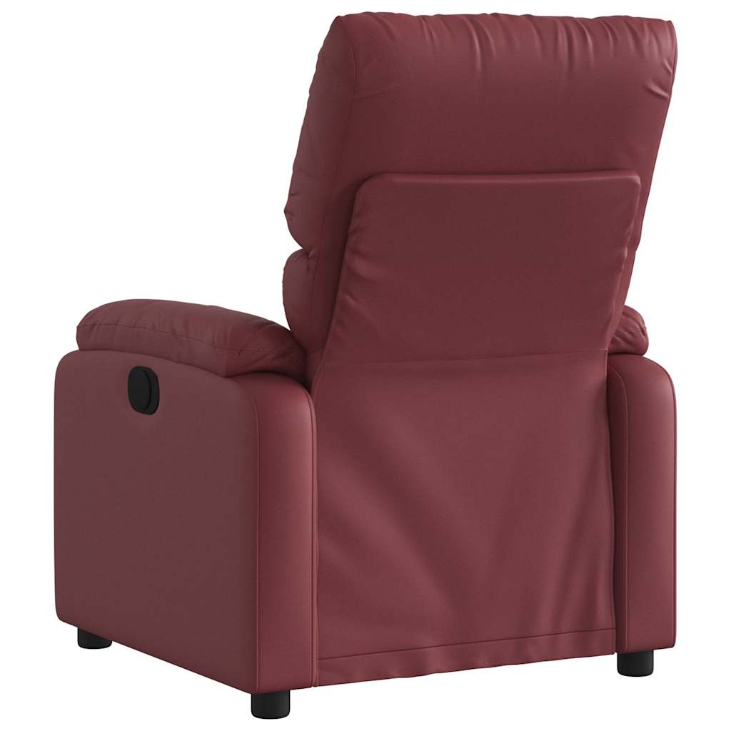 Massagefåtölj vinröd konstläder