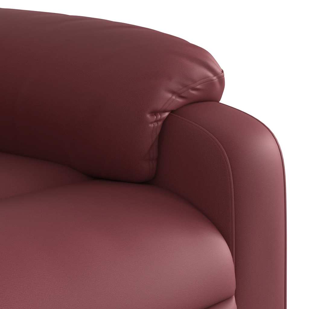 Massagefåtölj vinröd konstläder